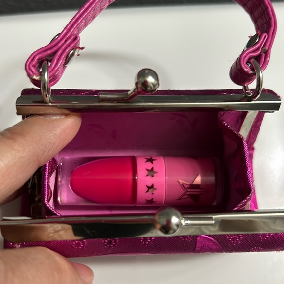 NWOT Jeffrey Star Lipstickck & Tiny Purse Hot Pink Holder - Picture 2 of 9